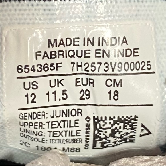 Youth 12 Converse All Star Low Sneakers Black Pink SEF0921 - Picture 8 of 8